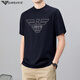 
FALAMAONE 2025 summer new men's round neck short-sleeved T-shirt pure cotton trendy T-shirt middle-aged men's short-sleeved T-shirt top white 1518 M 165