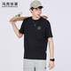 Fairwhale Gold Draht bestickt runden Hals Kurzarm T-Shirt Herren 2025 Sommer Neues Modes Black Short T-Top 1506 Black 001 L 175