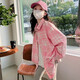 Girls long-sleeved shirt 2025 spring and autumn new style children's Korean style fashionable plaid top for middle and large children spring fashion JHP-6633 pink 140