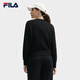 斐乐（FILA）女士编织外套2025秋季新款时尚休闲舒适V领毛衣开衫 正黑色-BK M 165_84A_