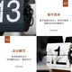 Momen mechanical page-turning clock, automatic page-turning clock, living room clock, retro personalized desktop ornament, clock creative ornament, walnut - black page with white characters 20.7*8.8*14.3cm