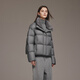 Tambor Down Jacket Women's Winter New Fashion Fur Collar Warm Short Jacket TB5520352Z Luxury Gray S (160)