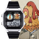 Die kleine Monsterfigur um das Tierkreiszeichen des Tierkreiszeichens des Schweins Dämon -Kröte Elektronische Uhr Electronic Watch Student Was Waterfood Männer und Frauen geben Geschenke [Mode Silber Schwarz] D15689 Elektronische Uhr [importierte Bewegung + Super Long Standby] Geschenkbox