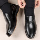 
Leather shoes men's toe layer cowhide business formal wear casual beef tendon sole genuine leather soft sole new style non-slip dad shoes black z-7029 39