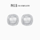 Chao Acer Bo Ya Fangyuan platinum earrings for women PT950 earrings brushed geometry as a gift for your girlfriend, priced at 290 yuan, 2.2g, one pair (free silicone ear plugs)