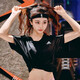 Adidas official ship store short-sleeved summer new running training sportswear woven fast-drying half-sleeved top round neck T-shirt 9274-Black woven fast-drying-spot quick-drying M Recommended 110-120Jin [Jin equals 0.5 kg]