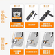 三栖虎家用室内门锁可调节5058免打孔通用型黑色木门不锈钢静音卧 A款雅黑13548铜舌整整套 3445mm
