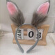 ENRMIIV Halloween Rabbit Ears Headband Velvet Hairpin Cos Officer Judy Disney Play Photo Headband Headband Hair Accessories Gray + Pink Long Hair Rabbit Ears Headband