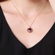 HEEKAIYI red gemstone necklace for women pigeon blood 18K diamond pendant Chinese Valentine's Day birthday gift for wife and girlfriend Selected red garnet 18K gold necklace