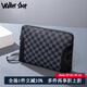 Walker Shop手包男大容量真皮新款手抓包牛皮商务时尚手拿男士包包 黑色