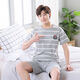 Pajamas de citron en fibre d'été Cotton plus gras plus taille de coton pour hommes à domicile pour hommes à manches courtes de style coréen mince à mi-manche 9928 # [shorts à manches courtes] L [90-125jin [Jin est égal à 0,5 kg]]]