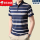 比音勒芬夏季新款男士休闲撞色条纹翻领短袖显瘦薄款男polo 9720--卡其色 M  105建议100-120斤