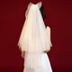 Jiayan nuevo estilo coreano pequeño velo y un velo y un velo y una novia accesorios de boda foto estudio foto de múltiples capas de múltiples capa 04 velo simple blanco 60cm-80 cm
