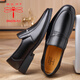 Dragonfly brand leather shoes, men's business casual shoes, fashionable footwear, work banquet suit, British fashion, versatile formal leather shoes, black 41