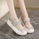 Frauenschuhe 2025 Sommer neu atmungsaktive und leichte Mary Jane Klettverschluss mit einem Fuß dicker Sohle Anti-Slip Slow Stiefmutterschuhe YGNX-677 Orange 35