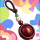 Hilai Yuanzhuan Keychain Pendant Petite feuille Red Santalwood Wood Texture Pendante en acajou des hommes et des femmes suspendues en décoration de décoration [rotable] en bois de santal [2 paquets]