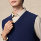 Ordos 1980 Autumn and Winter Pure Cashmere V-neck Simple Solid Color Vest Navy Blue-25 L 175/96A