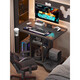 Household small solid wood computer desk desktop movable e-sports table simple small apartment bedroom bedside single desk solid wood ecological board Obsidian Black 80