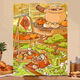 Treasure Bay Food Series Pain d'huile numérique DIY acrylique rempli de peinture d'huile peinte à la main peinte à la main Couleur décorative peinture Z679 Sukiyaki 40 * 50cm Cadre intérieur en bois massif serré + crochet