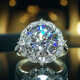 Home of Diamonds Henan Diamond Shangqiu Diamond Henan Artificial Diamond Ring Extra Large Pigeon Egg 8M Main Moissanite Diamond Ring 2 Carats Opening Adjustable