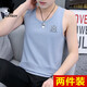 Playboy (PLAYBOY) high-end cotton vest men's trendy brand summer outfit sports hull vest thin ins vest casual sleeveless 11 sets - M9224 black + M9793 light blue M [Suggestion: 85 Jin [Jin equals 0.5 kg] to 100 Jin [Jin equals 0.5 kg]]