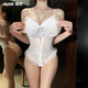 Ji UUy Sexy Pyjamas pour femmes en dentelle ouverte sans décoller à la suspension Toasing Pure Lust Temptation 9922 Blanc, Single Taille