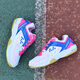 Badminton shoes for women and children new lightweight girls training shoes students professional sports shoes table tennis shoes for boys white powder lace up 33 (215mm)