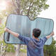 Manmang es adecuado para artefacto de sunshade montado en la parte delantera del parabrisas interior de la protección solar aislamiento solar aislamiento de succión de verano copa de succión del sol montado en el sol 5 capas 14070 hielo azul