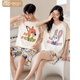 Victoria's style 2025 new couple pajamas summer cotton short sleeves one man and one woman cartoon cute summer comfortable home clothing set GEY-687 (main photo of couple) XL Female + Men L