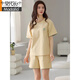莫代尔睡衣女2025夏季新疆棉短袖短裤简约休闲棉质薄款家居服套装可外穿 Z9859 XL 建议120-140斤