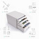 
Deli desktop file cabinet drawer type information classification and sorting box storage box storage cabinet plastic storage box cabinet 9794 black with lock-4 floors with index stickers