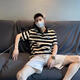 Mai Chaoshang Polo-Hemd gestreiftes Nischendesign Sinn für Hongkong-Stil Kurzärärmelte Männer Sommer vielseitig Mode T-Shirt Lose Top Yaoye Black Polo Shirt A897 M Vorschlag 90-100jin [Jin gleich 0,5 kg]