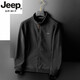 JEEP SPIRIT轻奢高端男装宽松春季新款立领开衫卫衣男士休闲运动夹克外套新品 军绿色 JEEP9901 M
