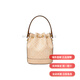 Tory Burch (Tory Burch) T Monogram cordon presbytie en cuir gaufré sac seau en cuir de vachette sac à main bandoulière mini couleur pêche clair