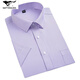 Seven Wolf men's short-sleeved shirt 2025 summer middle-aged business casual versatile comfortable and breathable cotton professional work shirt DX6623 40