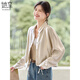 
She enjoys short coat for women commuting thin shirt jacket drawstring design loose sun protection top cardigan women T53D086