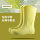 新款防水鞋女雨鞋中筒防滑水靴日韩版高筒学生外穿成人雨靴子时尚 1027灰白 37