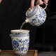 Ensemble d'ensemble de thé Blue et Blanc en ENBAOLE RU KILN 2024 NOUVEAUX DE TEA HAPITY