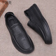 
Qianmufan leather shoes men's genuine leather casual round toe thick sole hollow men's shoes punched holes and holes leather sandals men's summer black lace-up (3892) 38