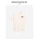 Maison Kitsune Wei Daxun Même style Couleur gras à deux t-t-t-t-t-shirts décontractés P702 [White lait] S