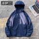 JEEP SPIRIT Jeep Charge Men's 2025 New Summer Thin Outdoor Three-in-One Jacket Soft Shell Mountain Climbing Suit Women's Wind-Back 6628 Black Men and Women's Three-in-One Reference Men's Model M