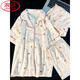 LangSha (LangSha) summer fresh cloud pure cotton yarn pajamas for women in summer short-sleeved student cute cardigan three-piece set home clothes Yunduo Cotton-9905# black love three-piece set M Recommended 75-100Jin [Jin equals 0.5 kg]]