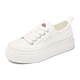 Dickies Britisch bequem und vielseitig dicke Sohle-Kee-resistente Hochhausschuhe Casual White Schuhe Trend Low Top Canvas Schuhe Frauen Beige 35