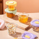 
Children's complementary food box high temperature resistant glass steamable egg custard bowl microwave freezing and freshness for babies Special supplementary food bowl Square taro purple yellow rabbit silicone cover