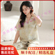 RINGS DIARYstauy轻奢品牌女士睡衣女冰丝夏季短袖长裤套装中年妈妈家居服女 6626 M (建议穿着体重80-100斤)