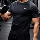 安德玛（Under Armour）官方男士t恤 2025夏季新款运动服户外跑步快干训练半袖健身短袖男 快干透气/宽松版型 /黑色 M (170/92A)