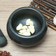 Jiaqi household natural bluestone stone mortar, garlic mortar, garlic pounder, medicine jar, stone cup, pounder, baby food supplement, outer diameter 12CM with hammer