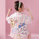 Sakenmao (SAKENMAO) girls pajamas summer ice and snow silk shorts shorts thin 2025 new Kapibala children's girls home clothes 6624-Kulomi [ice and snow silk] 170 size 10 [height 110cm-120cm]
