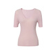 Eifli (eifini) Eifli U-neck bright silk sweater for women's summer short-sleeved slim fit and slim inner top 2025 summer new style pink S