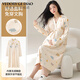 Victoria's Style Pure Cotton Nightgown avec poitrine de poitrine Nouveau printemps et automne pour les vêtements de confinement à manches longues pour les femmes enceintes après l'accouchement et l'allaitement maternel post-partum et le pyjamas de grossesse MNQ13062 # RR M [Suggestion 80-100jin [Jin est égal à 0,5 kg]]
